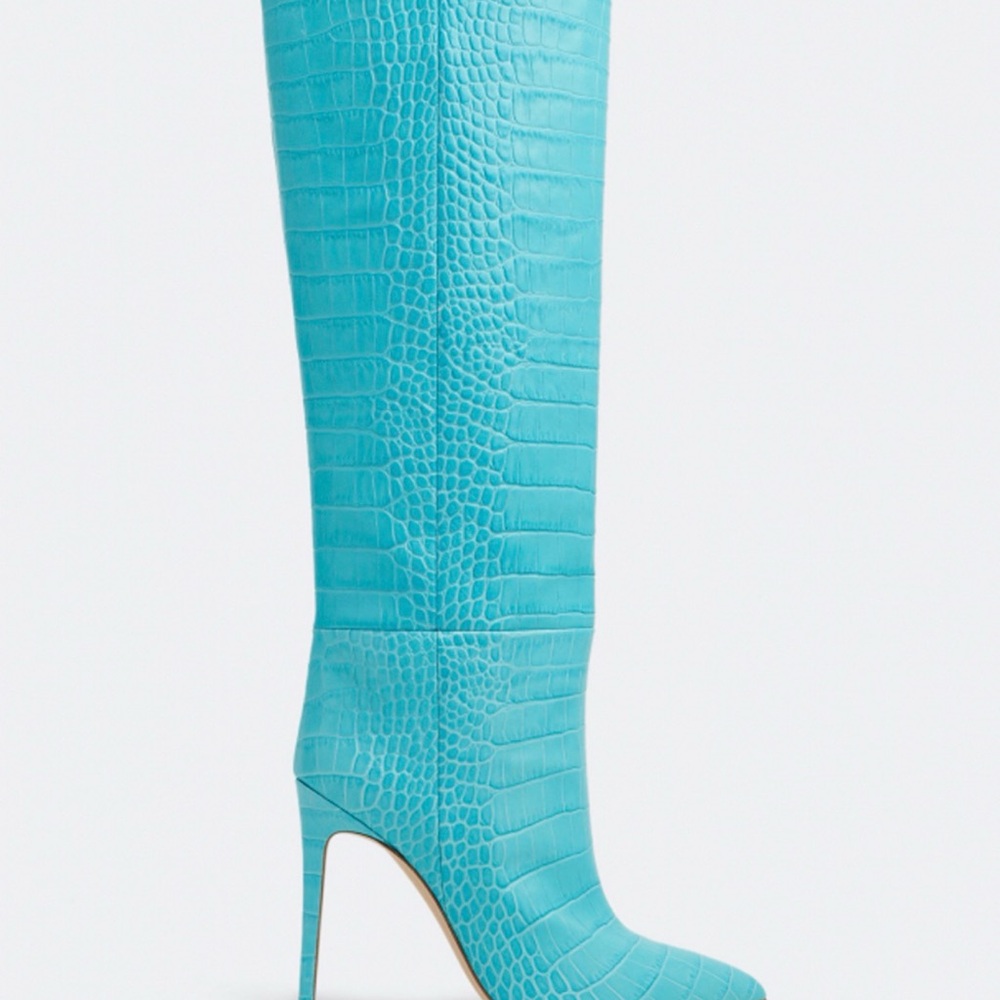 Paris Texas Turquoise Knee-High Stiletto Boots - Picture 5 of 9